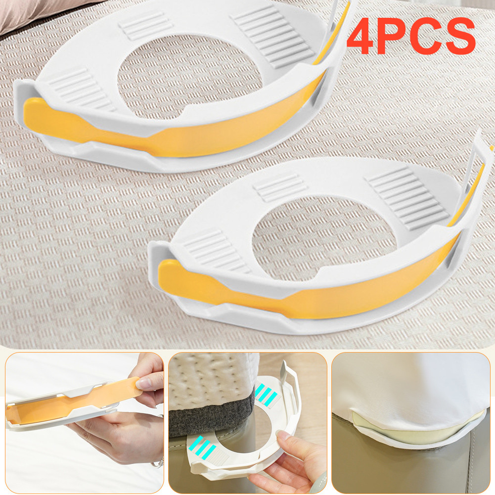 4 Penjepit Sprei Non-slip, Pengencang Sprei Transparan, Penahan Sprei Universal