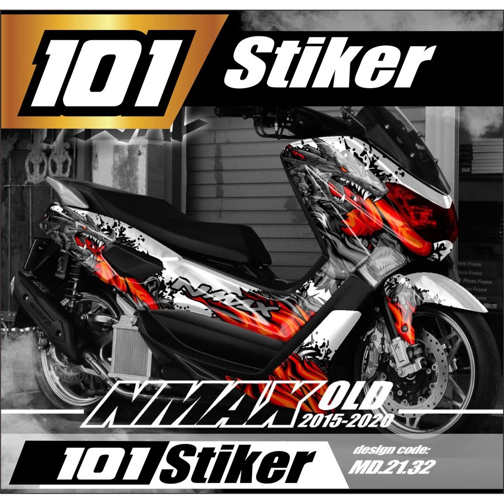 Decal Sticker Yamaha Nmax 155 Old Fullbody 2015 2016 2017 2018 2019 2020 Desain Dragon MD21.32