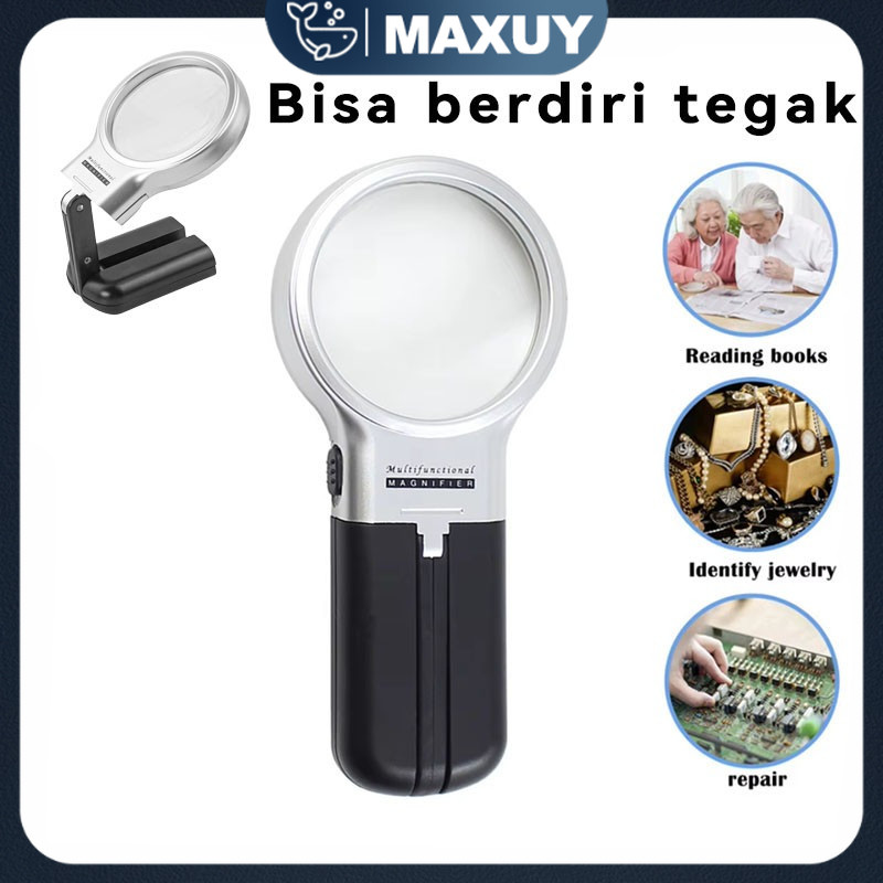 3in1 Kaca Pembesar Lampu Led Multifungsi/Kaca Pembesar/Kaca Pembesar 3x HD/Kaca Pembesar Portabel La