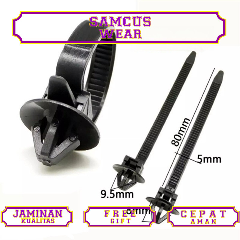 【100 PCS】Clip Tali Kabel Body Universal Mobil/Kabel Ties Pengikat Kabel Bodi Mobil