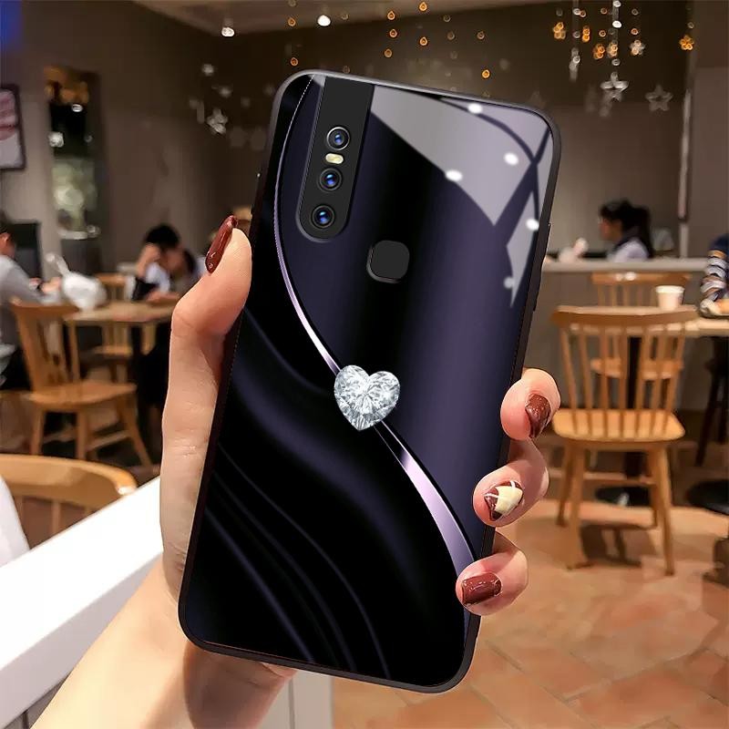 Hard Case vivo V15 V5 V5s Lite V9 Youth 6GB Pro V17 Neo V19 V20 2020 2021 Tempered Glass Diamond Lov