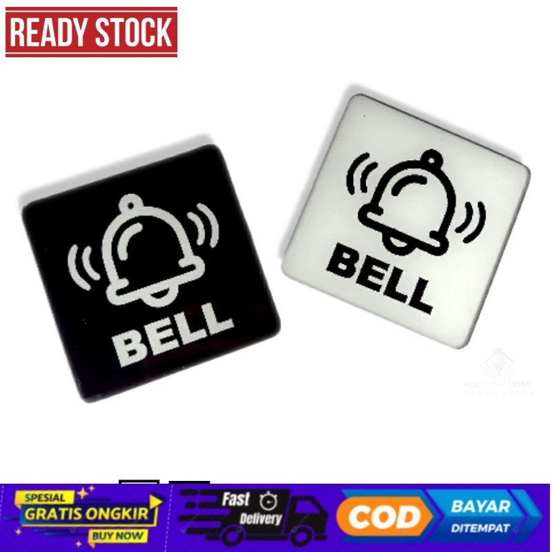 Sign logo tanda akrilik - BELL -tempel penanda bell dinding