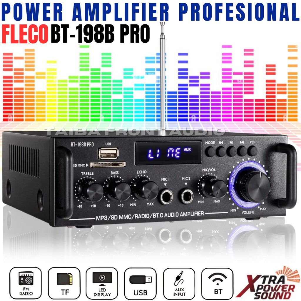 BEST ELLER Power Amplifier FLECO BT-198B PRO | Amplifier Bluetooth MINI Fleco Audio Power BT 198B PR