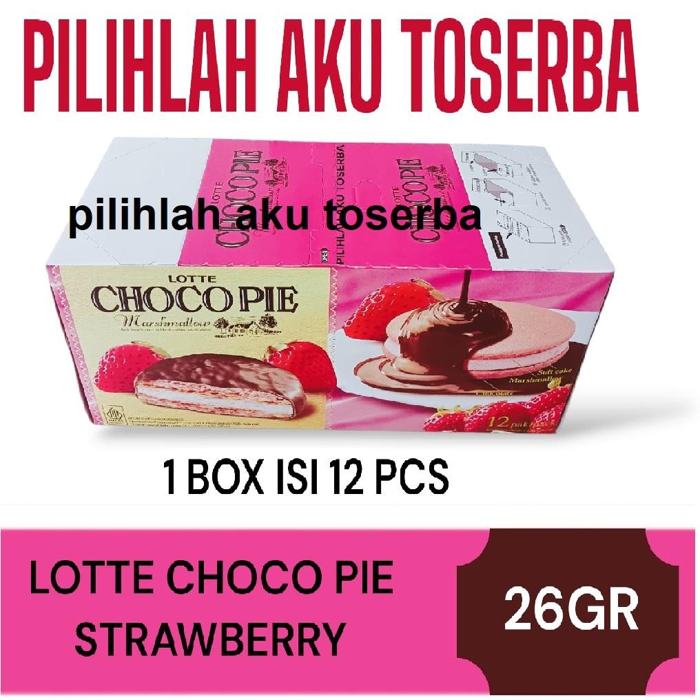 LOTTE CHOCO PIE Strawberry - ( HARGA 1 BOX )