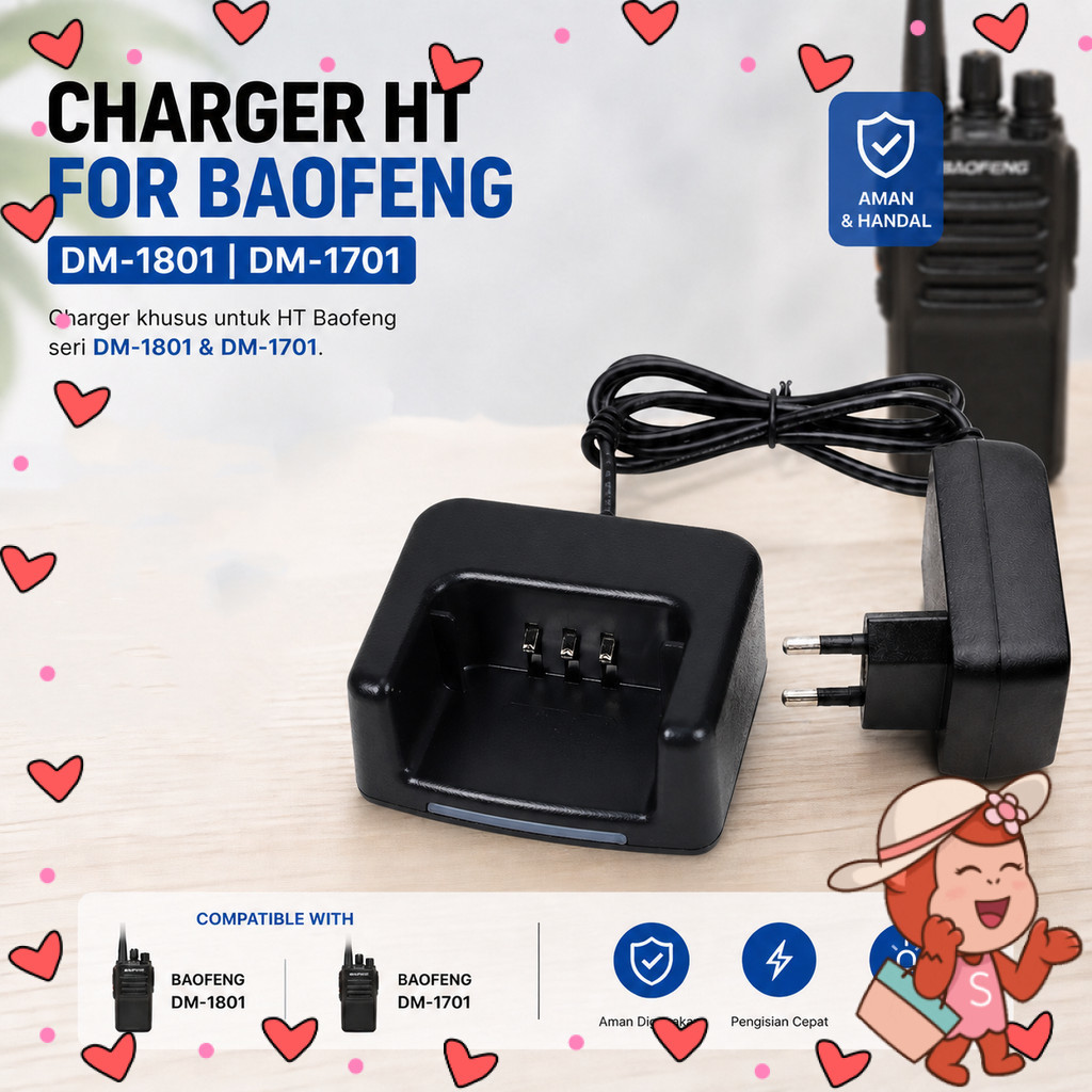 Baofeng Charger Baterai HT Walkie Talkie for Baofeng DM-1801 DM-1701 - DM-8