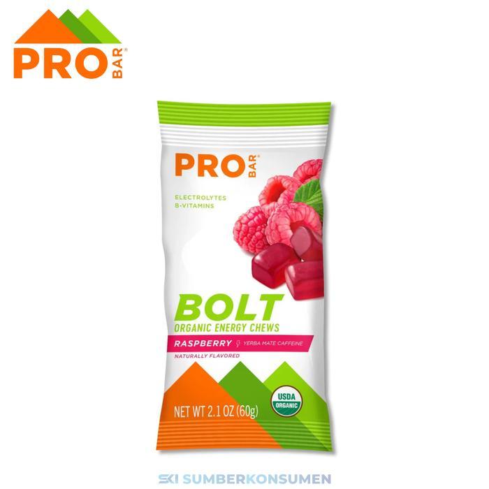 PROBAR Energy Chew Semua Rasa / Bolt Organic Electrolytes Chews Not Bar Gel - Raspberry w Caf