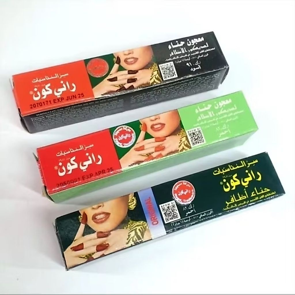 RANI KONE original henna nail decoration paste merah | marun | hitam 6 gr | 30 gr " harga per pcs " 