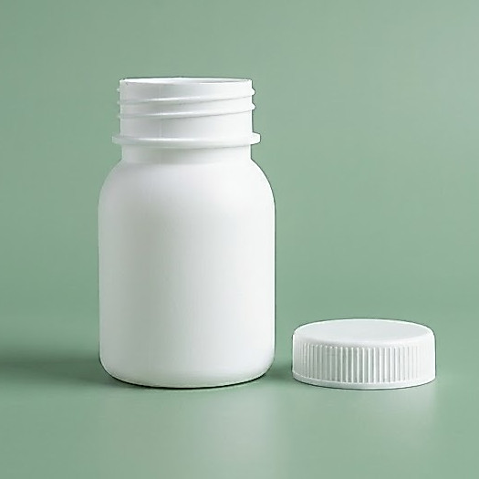 Botol Kapsul 50ml Segel Putih Dove Aman / Botol Kapsul 50ml Botol Obat 50ml