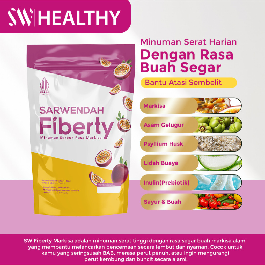 TERLARIS Sarwendah Juice [ Fiberty 150 gr Markisa ] Fiberty Dietox & Healthy by Sarwendah150 gr