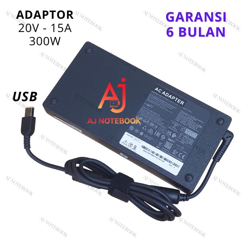 Charger Adapter  For Legion 7 - 20V 15A ADL300SDC3A Slim 300W USB -AJNB