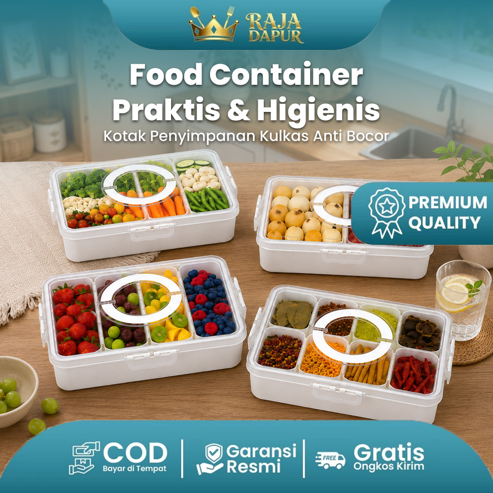 RAJA DAPUR Kontainer Kulkas Tempat Penyimpanan Kontainer Kulkas Food Container Kulkas Kotak Penyimpa
