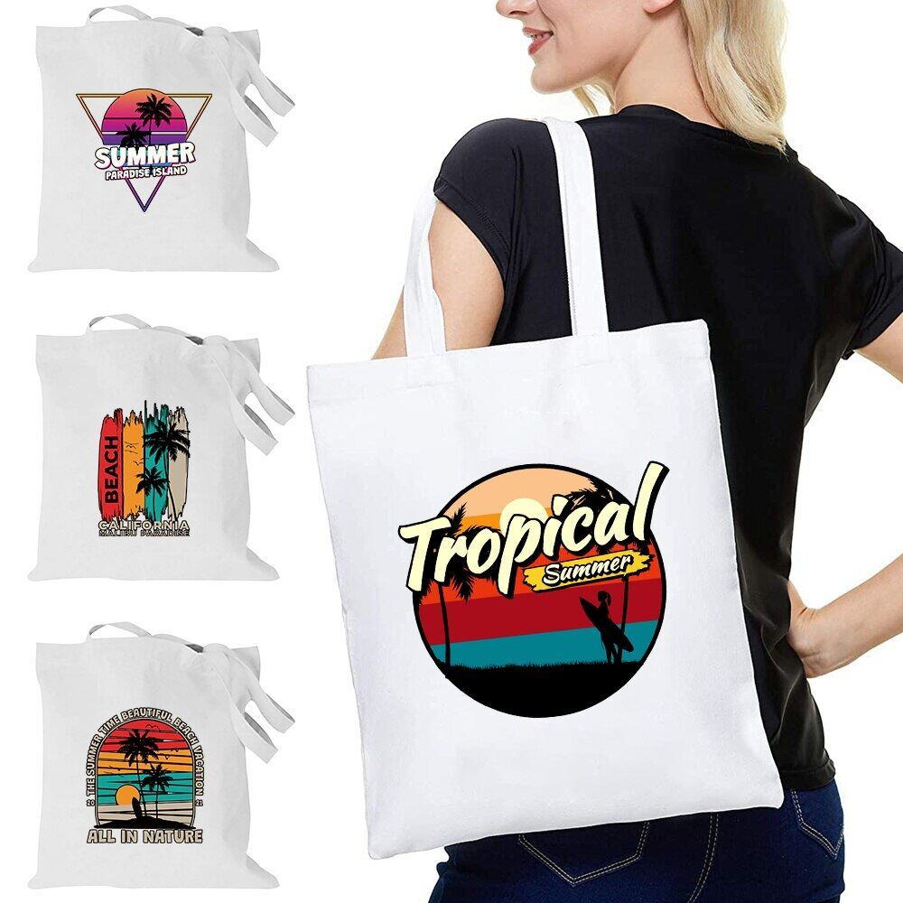 Tas tangan Canvas Handbag Shoulder Bag Shopping Bag Tote Shopper holiday Series