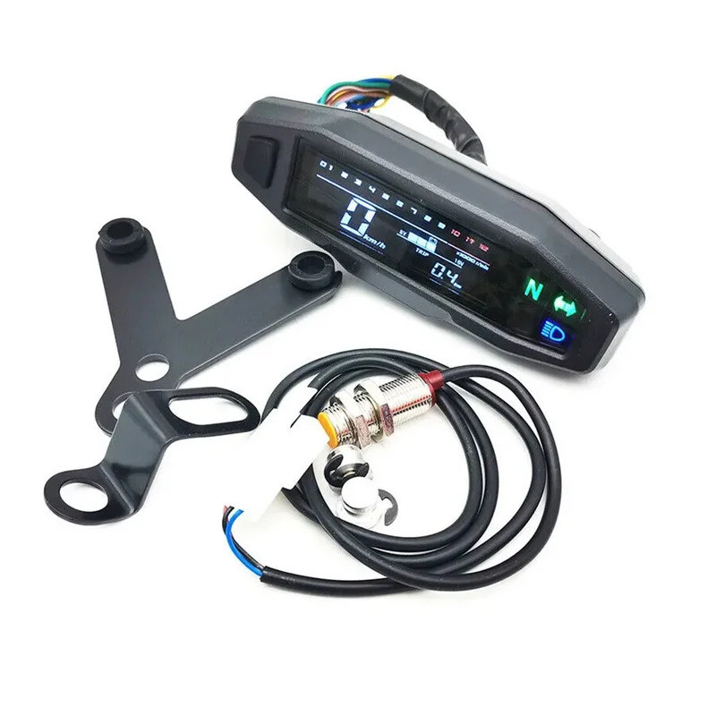 Speedometer Mini untuk Sepeda Motor dengan Braket 1200 Rpm 199km/jam Karburator Meter Digital Odomet