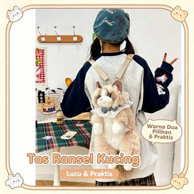 Tas Ransel Harian Premium Boneka Kucing Lucu 2 Warna TOM