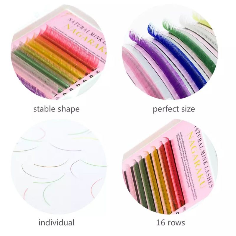 NAGARAKU BULUMATA EYELASH RAINBOW NAGARAKU RAINBOW UNTUK EYELASH EXTENSION / NAGARAKU WARNA WARNI EY