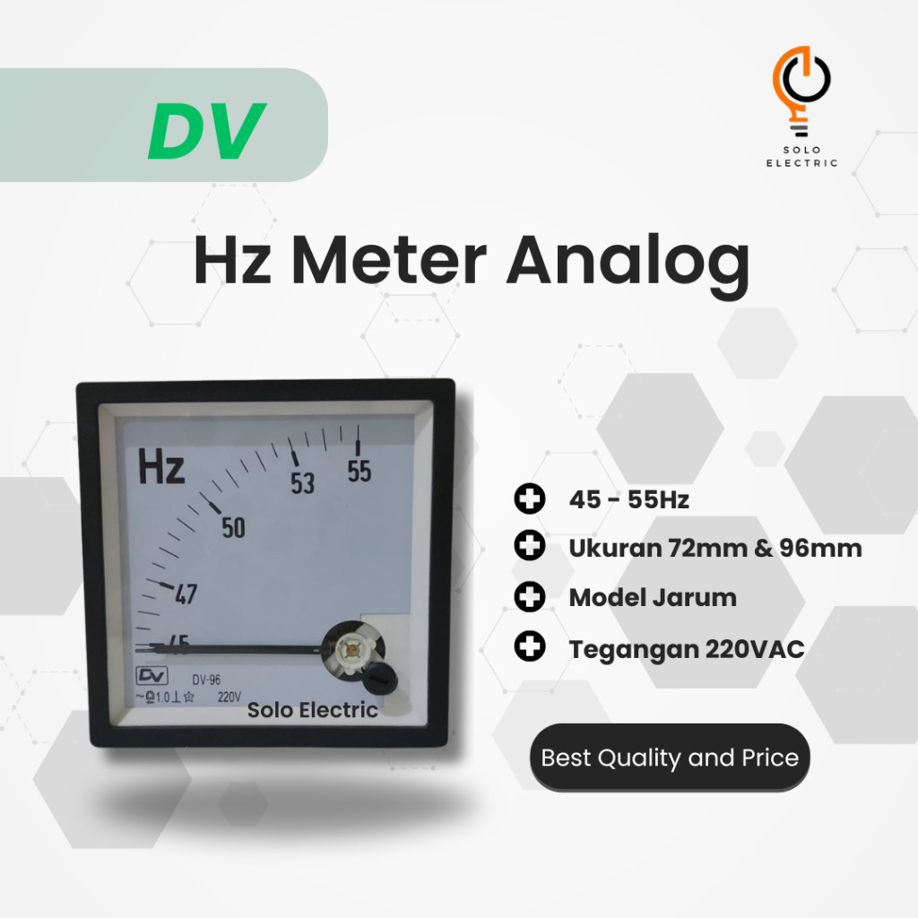 RETBO.ID Hz meter Analog DV / Hz Panel Meter Analog 96 / 72