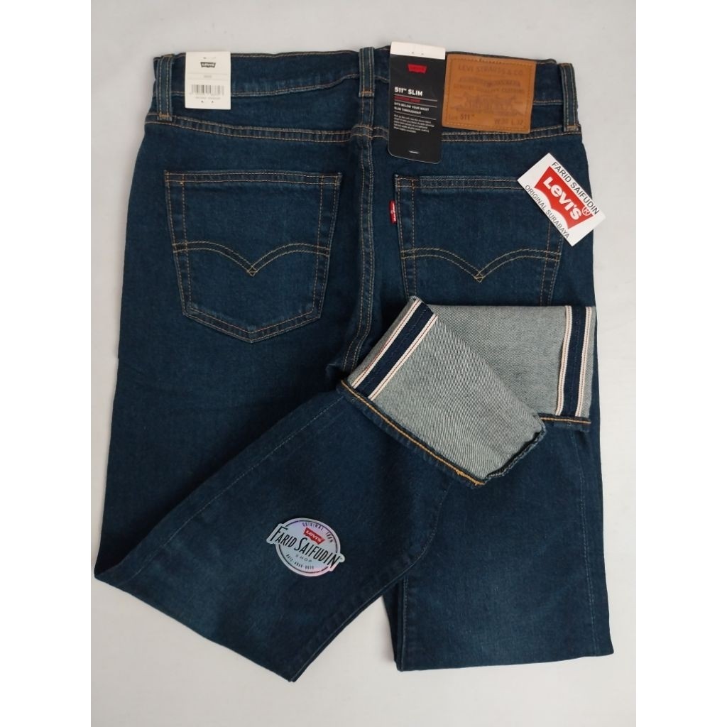 Le v1 's Men's 511 Slim Fit Jeans Selvedge Denim