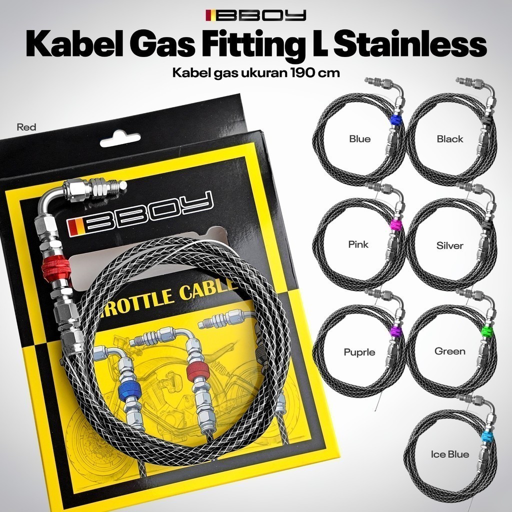 FITTING L GAS SET KABEL GAS SPONTAN SERAT PREMIUM VIETNAM KABEL GAS SERAT PANJANG 230CM SET FITTING 