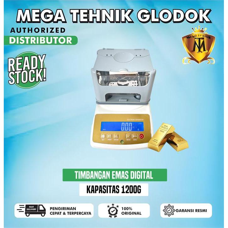 Timbangan Emas, Perak & Platinum Digital Kapasitas 1200g Bergaransi - Alat Uji Kadar Emas Otomatis