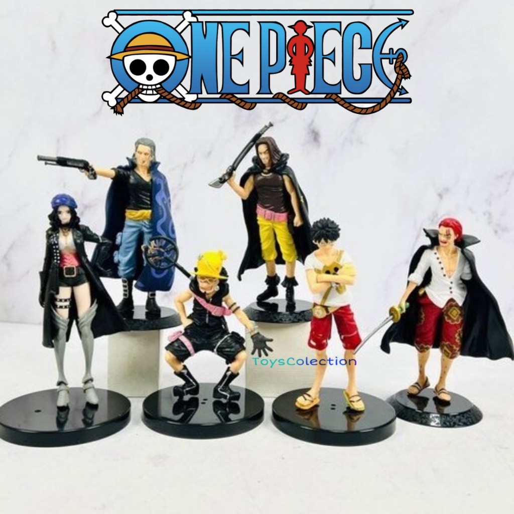 ACTION FIGURE ONE PIECE LUFFY SHANKS NICO ROBIN BEN BECKMAN USOPP RED DFX SET 6 PCS TOPERR CAKE MAIN