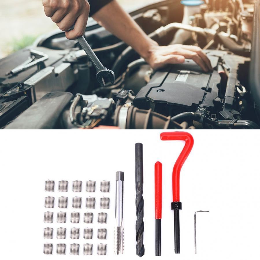 Set Alat Perbaikan Ulir Baut 30 Pcs Metric Thread Repair Kit M6 M8 Baut Dol Besi Tahan Karat