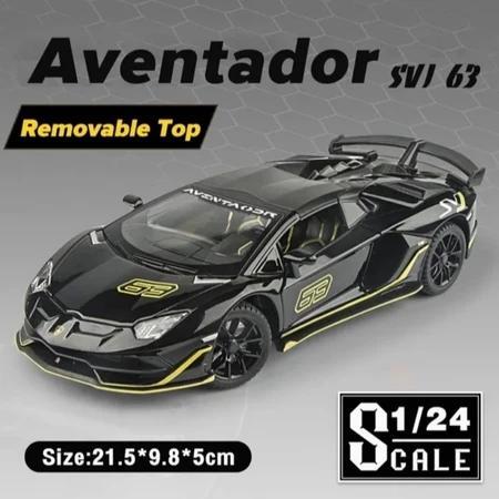 Miniatur Die Cast Lamborghini Aventador SVJ 63 Skala 1:24/Miniatur Mobil Lamborghini