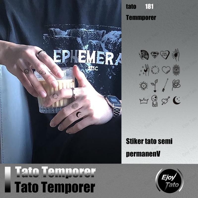EjoyTato Tato Temporer,Anti Air Dan Keringat Tato Kecil,Sticker Henna Tangan Bisa Tahan Selama 15 Ha