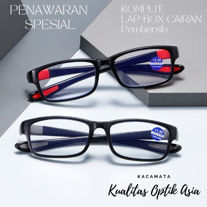 kaca mata baca / kaca mata baca umur 40 45 50 55 60 th optik / kacamata baca pria