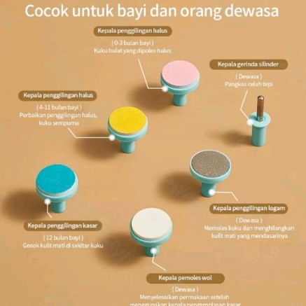 Alat Kikir Gunting Kuku Elektrik Bayi Elektrik Menicure Pedicure Set 6 — 9