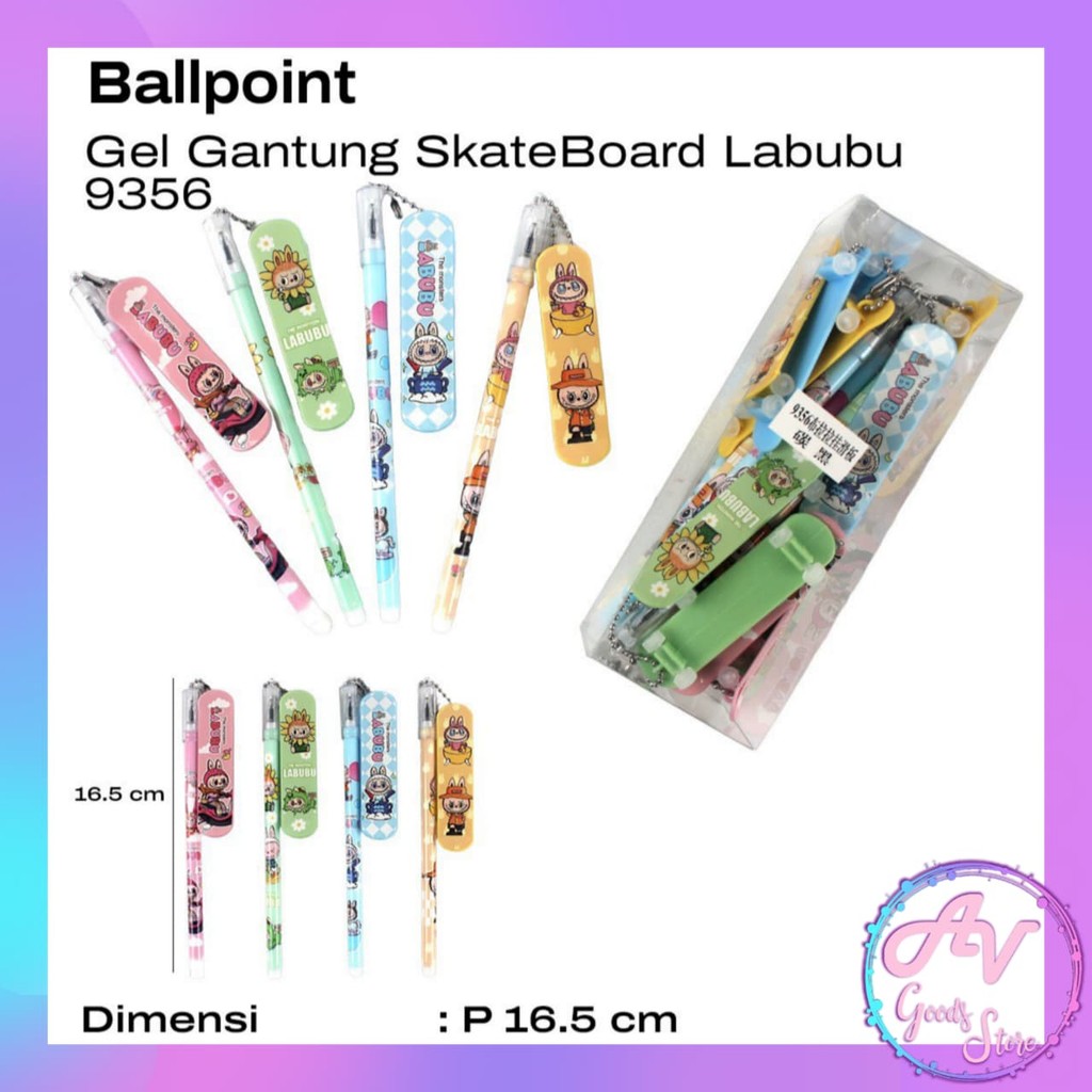 Ballpoint Gantung Karakter LabuLabu (12pcs) / 1Lusin Pulpen Gel Fancy Lucu