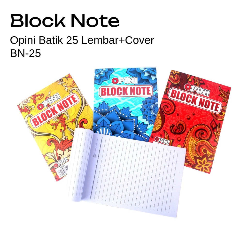 

1pcs Block note / Block Note A5 Garis Opini 25lembar+cover / Notebook ( BN-25 )