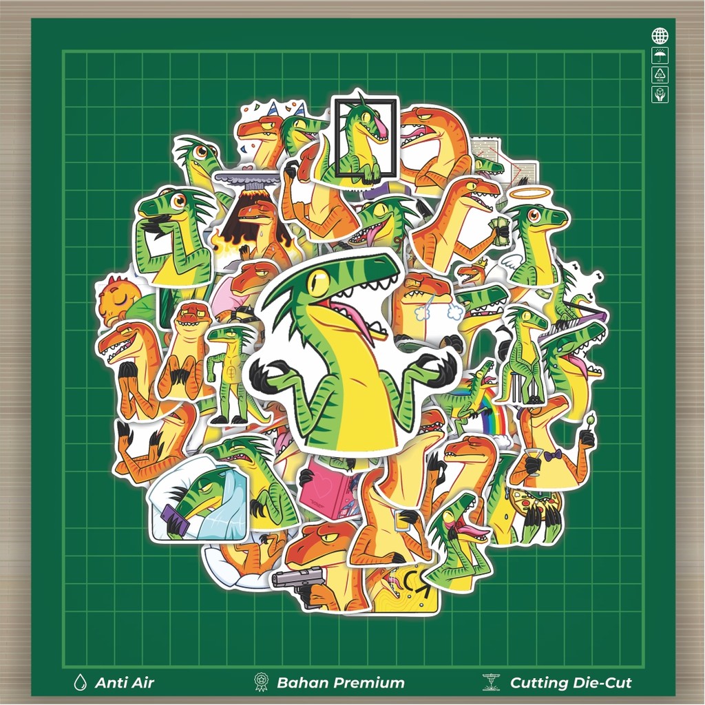 

Stiker Cutting Pack Stiker Kartun Dinosaurus Dino Raptor Isi 100Pcs Series Aesthetic Lucu Keren Untuk Koper Bahan Vynil