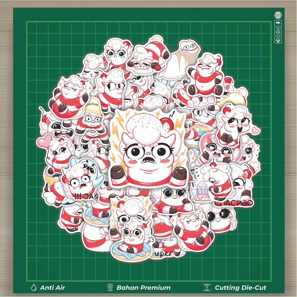 

Stiker Cutting Pack Stiker Cherry IC Unicorn Cute Isi 100Pcs Series Aesthetic Lucu Keren Untuk Koper Bahan Vynil