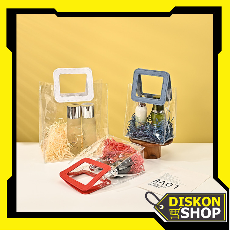 

Diskon Shop - 6286 Hampers Bag Transparant / Handbag Gift Souvenir / Tas Kado Motif Polos / Goodie Bag Handle Serbaguna