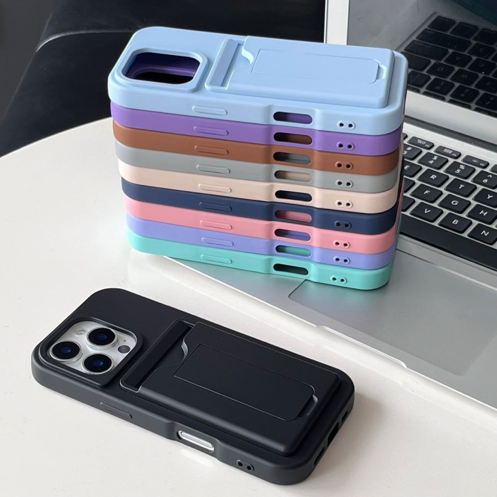 SLOT CARD STANDING MULTI FUNGSI CASE COMPATIBLE FOR IPHONE 11 12 13 14 15 16 PLUS PRO MAX