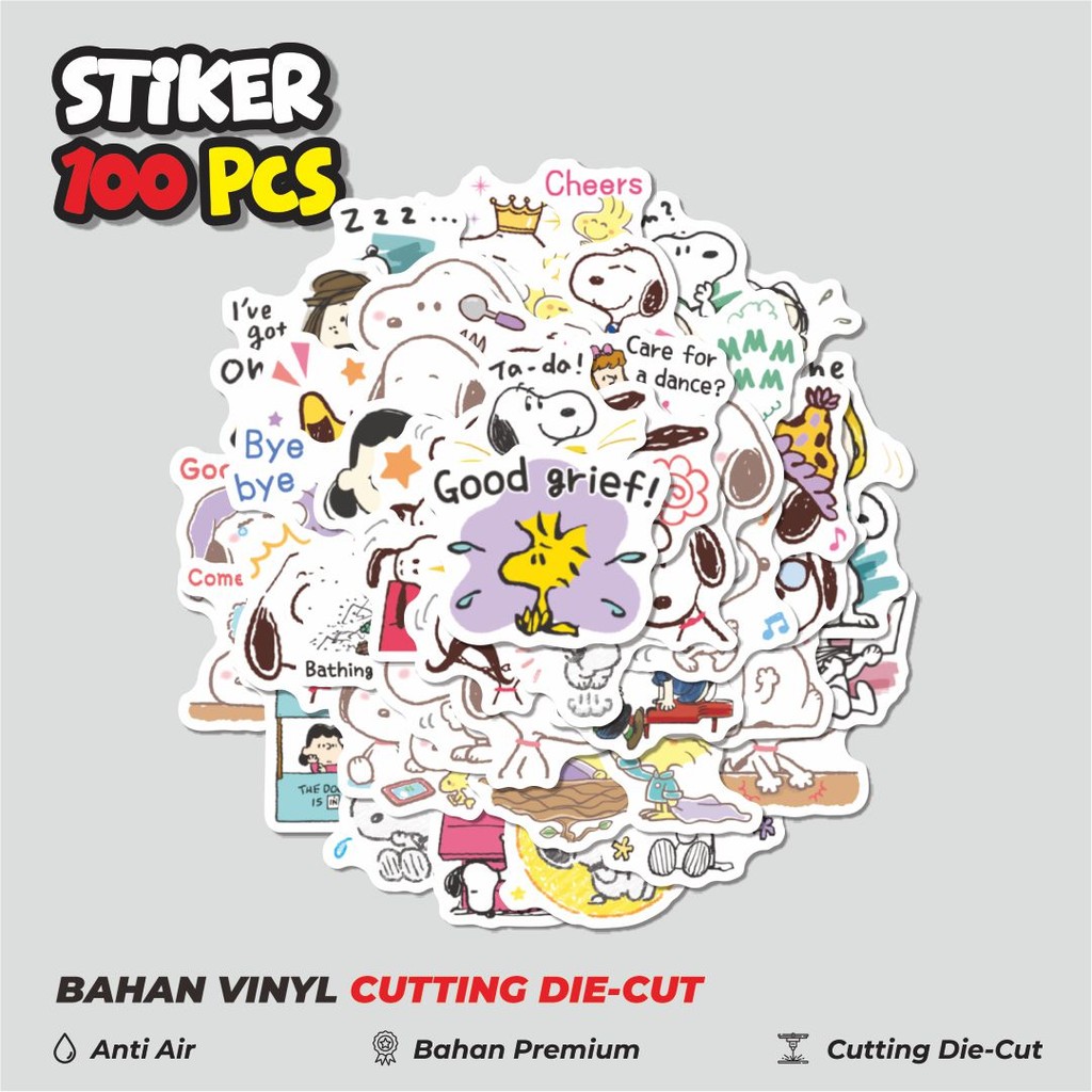 

Terbaru! 50 pcs Stiker Kartun Snoopy V2 Dekorasi Lucu Kreatif untuk Notebook, Skateboard, HP