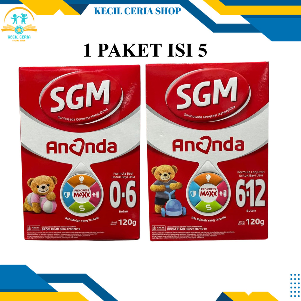 SGM Ananda Isi 5 120gr 0-6 Dan 6-12 Bulan Susu Formula Pertumbuhan Bayi Kecil Ceria