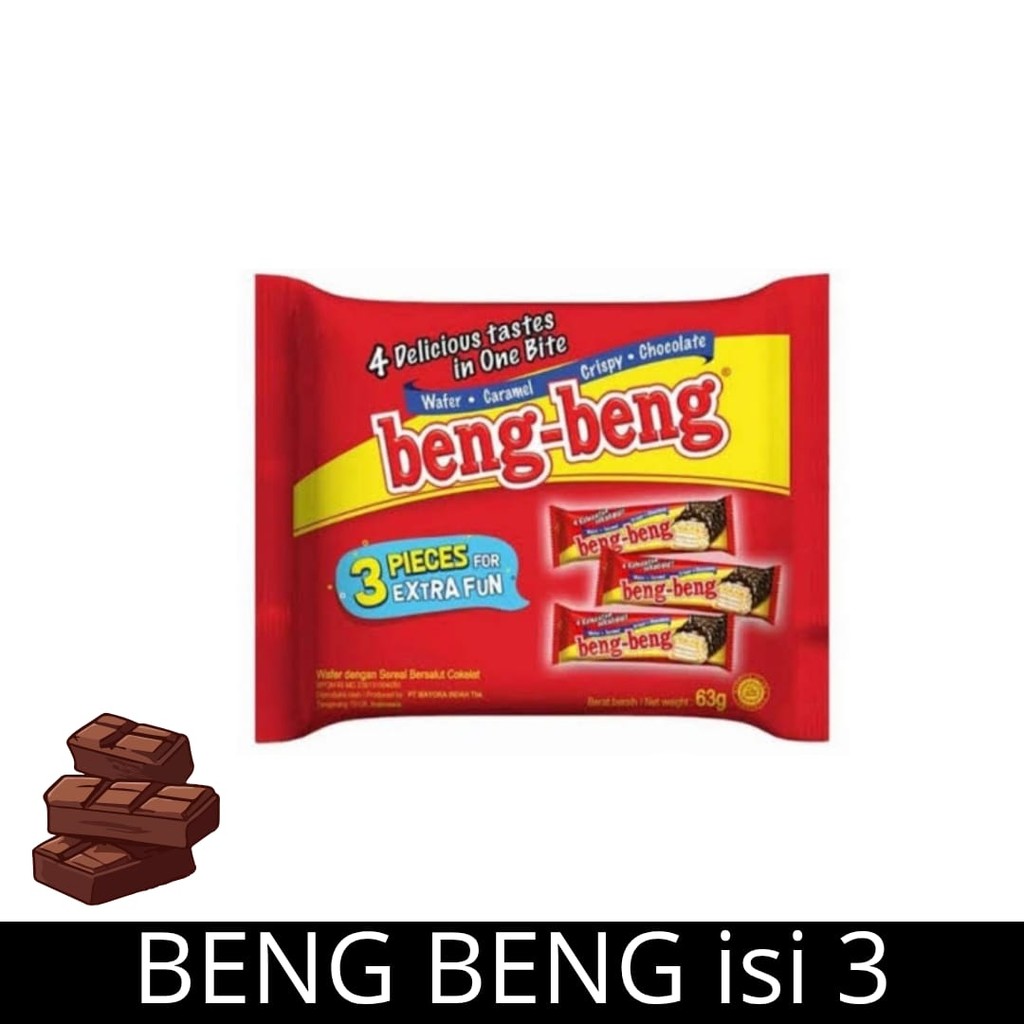 

Beng Beng Wafer Cokelat 60 gr isi 3 pc x 20 gr Regular