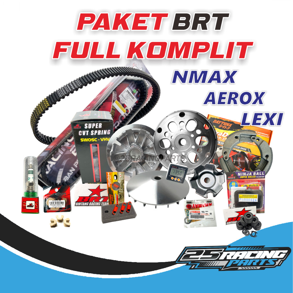 PAKET FULL KOMPLIT KOMBINASI BRT-DAYTONA-PLATINUM RACING PAKET KIRIAN CVT-NMAX 155-MIO-AEROX 155 OLD