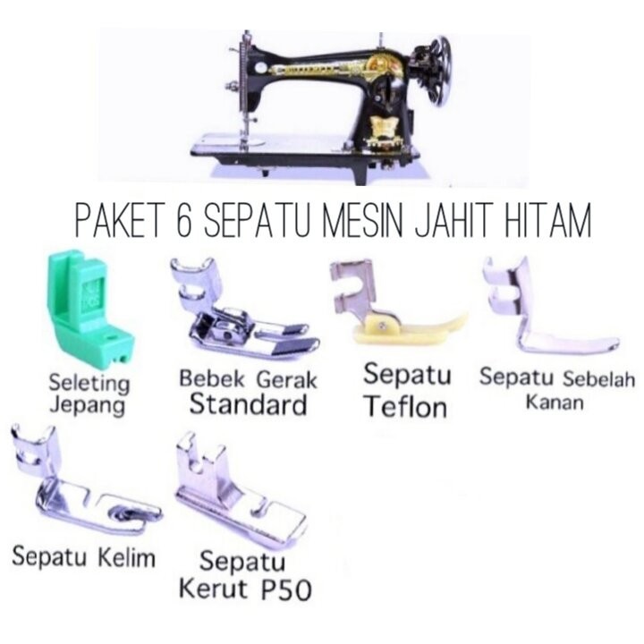 . sepatu mesin jahit butterfly singer paket isi 6 jenis  /' sepatu mesin jahit komplit /' sepatu mes
