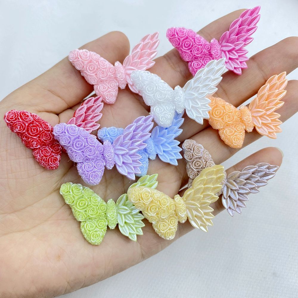 

10Pcs New Models Colorful Cartoon Butterfly Series Resin Scrapbook Y Jewelry Hairpin Headrope Decoration Crafts y Accessorie