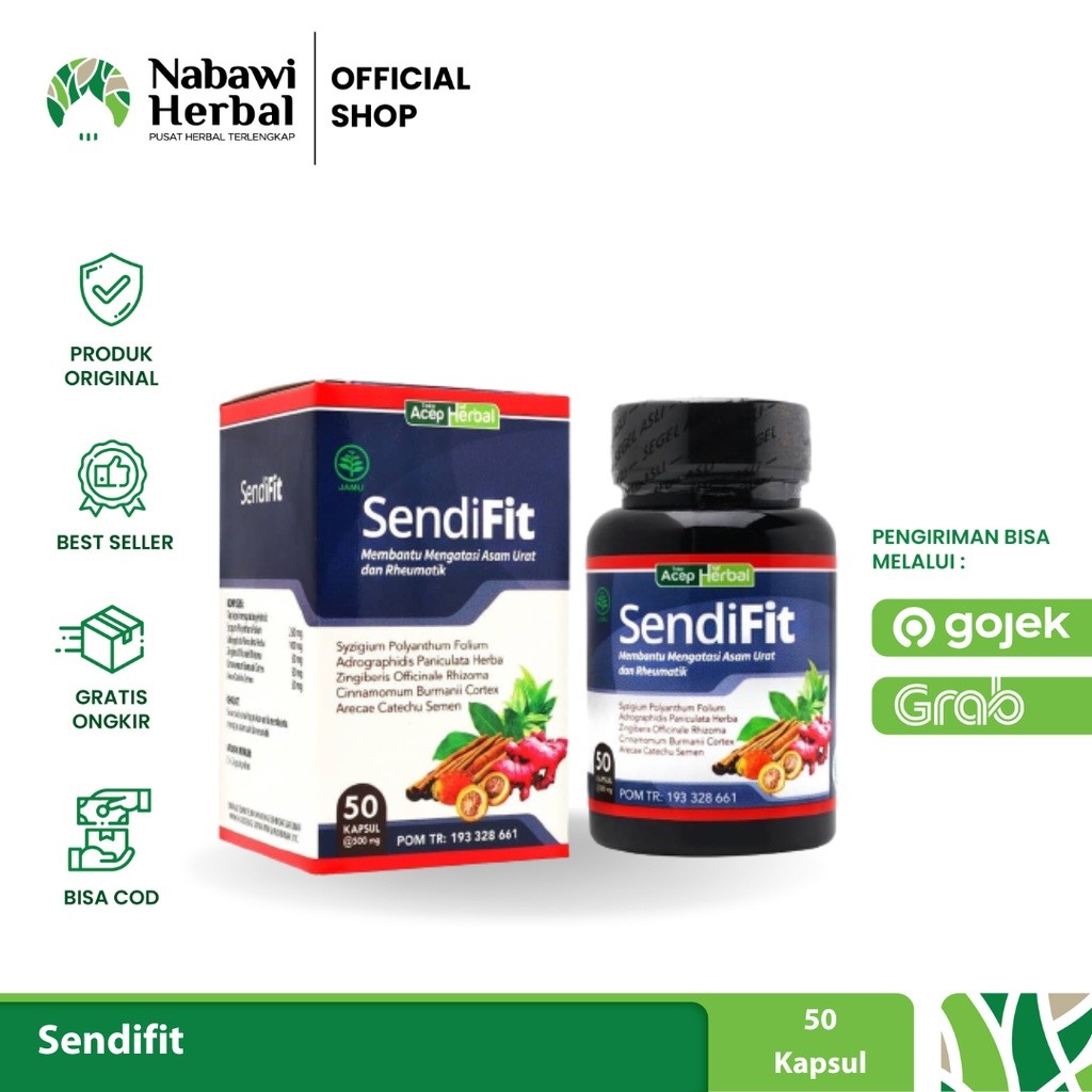 

SENDIFIT - Membantu Meredakan Nyeri Sendi Asam Urat Rematik dan Syaraf Kejepit Isi 50 Kapsul
