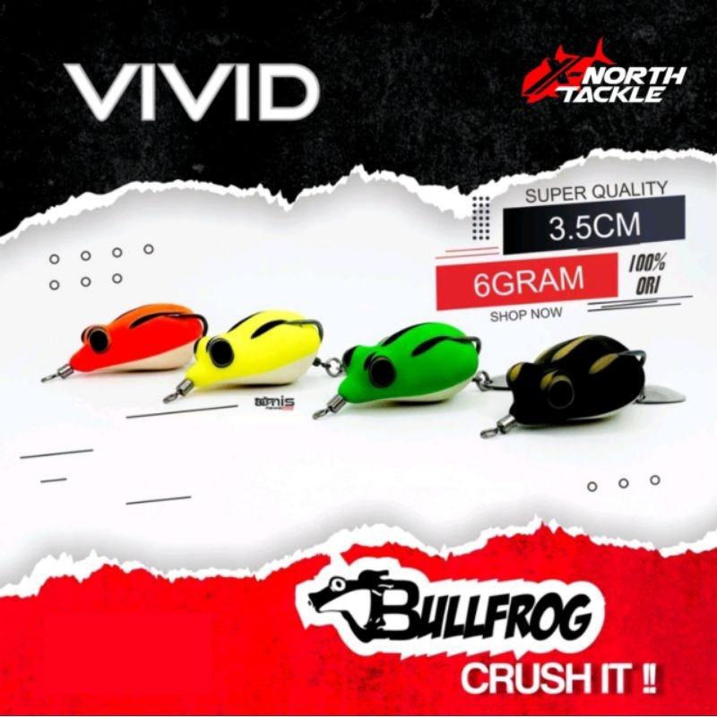 UMPAN SOFT FROG VIVID LURE BULL FROG 3.5CM 6GRAM  UMPAN CASTING KODOK KARET SOFROG