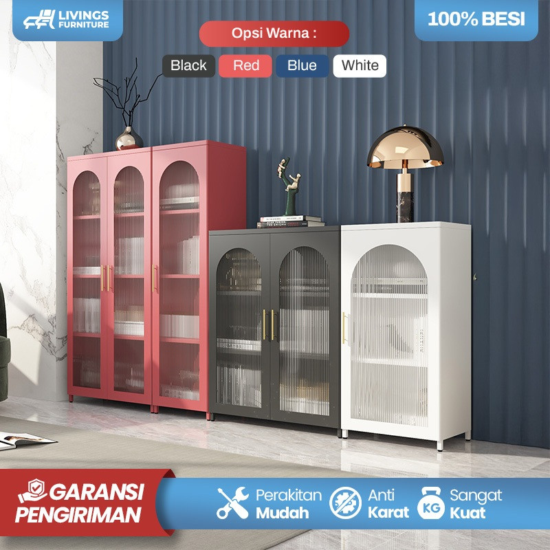 Lemari Hias Kaca Ruang Tamu/Lemari Hias Besi/Lemari Display Pajangan Tas/Lemari Bufet Besi Minimalis