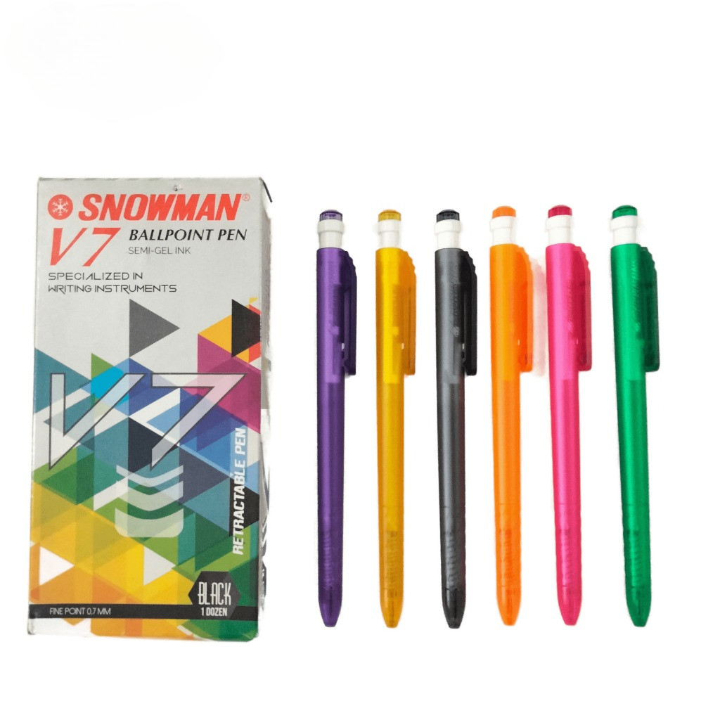 

Pulpen Snowman V-7 0.7mm Bolpoin Pena Semi Gel Ink V7 - MY