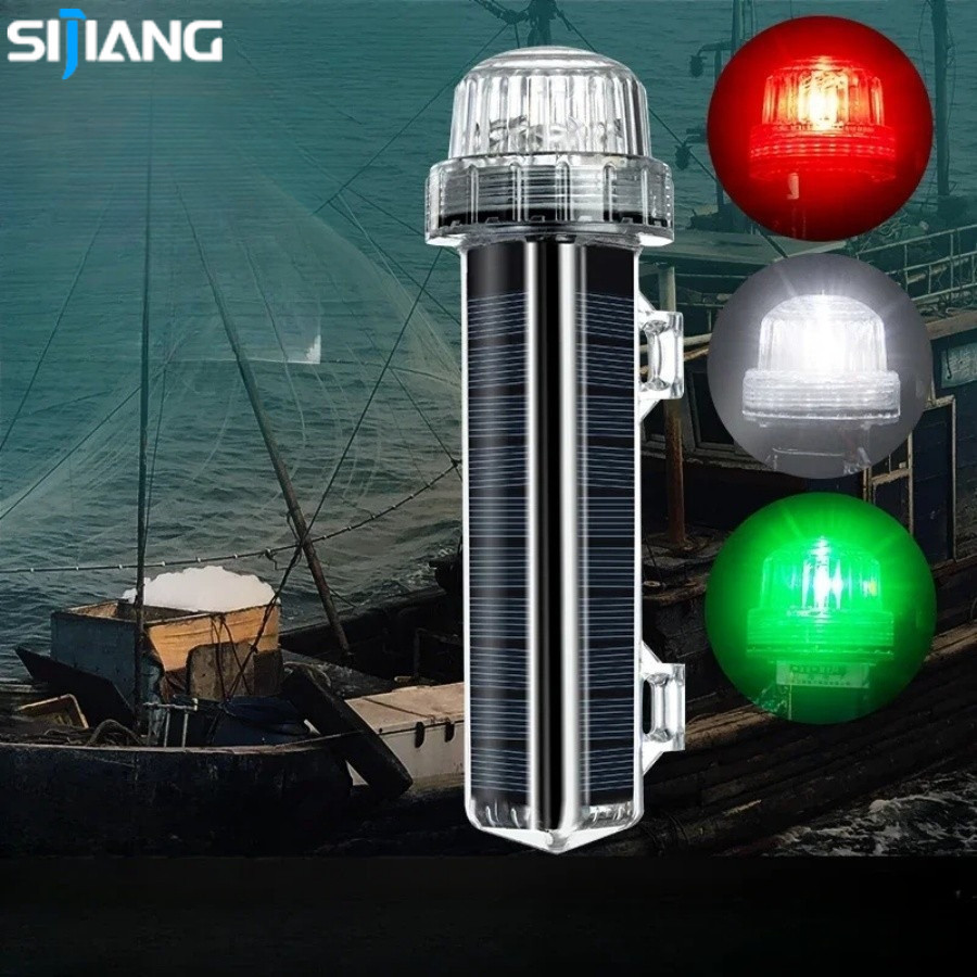 SIJIANG Laut Lampu peringatan malam tahan air Lampu torpedo bertenaga surya Lampu sorot web Sinyal L
