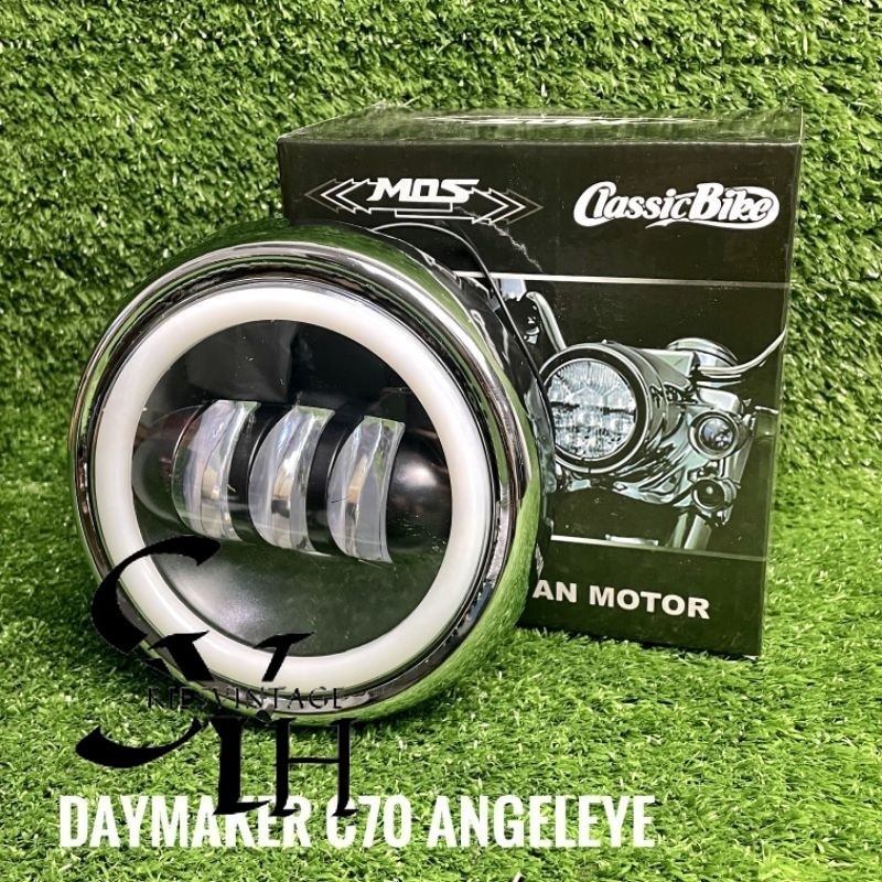 LAMPU DAYMAKER C70 ANGELEYE REFLEKTOR LAMPU DEPAN 4,5 INCH MOS barang seperti gambar real