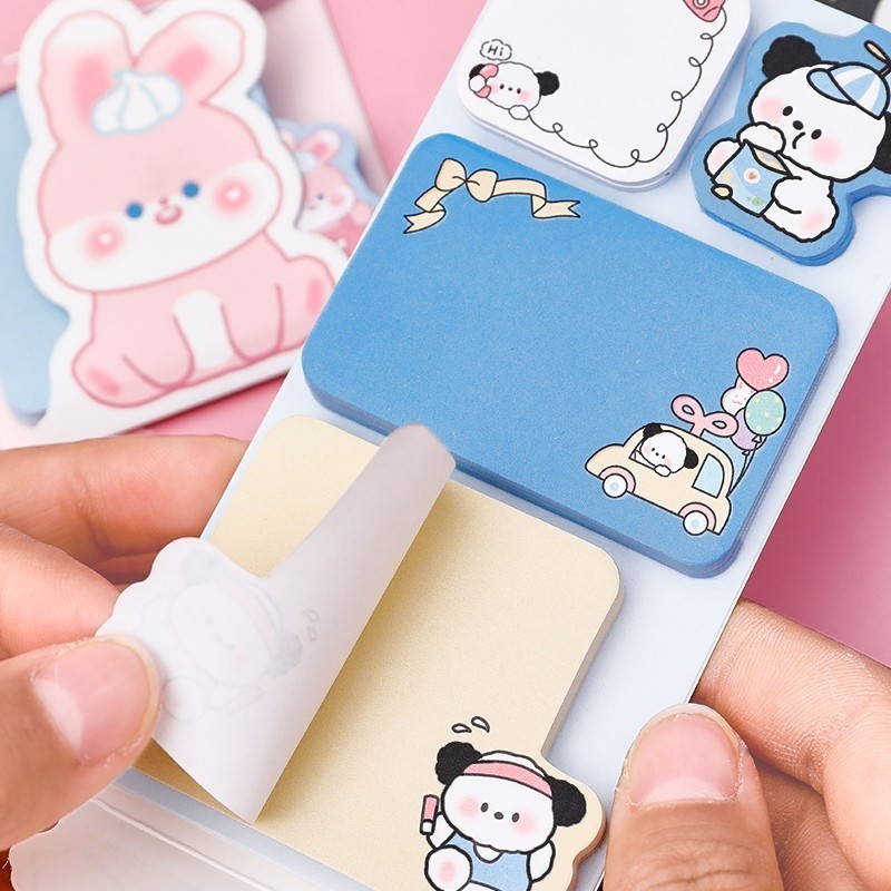 

-JOJU- 1 SET STICKY NOTES DAN STICKER 4 IN 1 MOTIF KARTUN ANIMAL LUCU / STICKY NOTES LUCU WARNA-WARNI / STICKY NOTES DAN STICKER LUCU / STICKY NOTES MEMO KARTUN