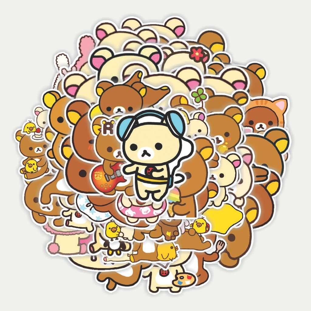 

Sticker Pack Stiker Kartun Rilakkuma Dekorasi Lucu Kreatif untuk Notebook, Skateboard, HP