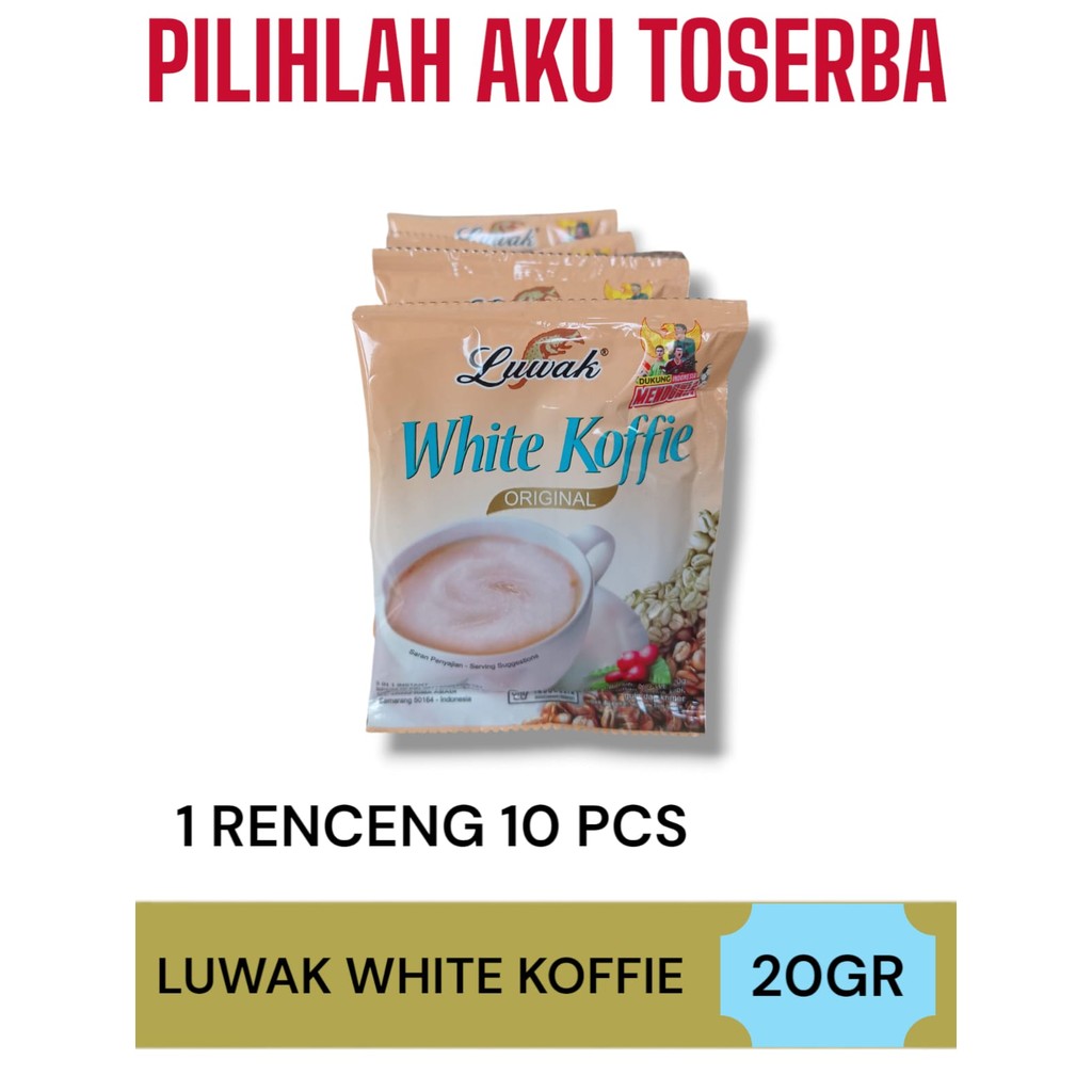 

Kopi Luwak White Koffie Original 20 gram X 10 sachet - (Harga 1 Renceng)